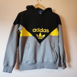 Adidas Originals Colorado Half-Zip Hoodie Black, Tech Grey Vivid Yellow Size S